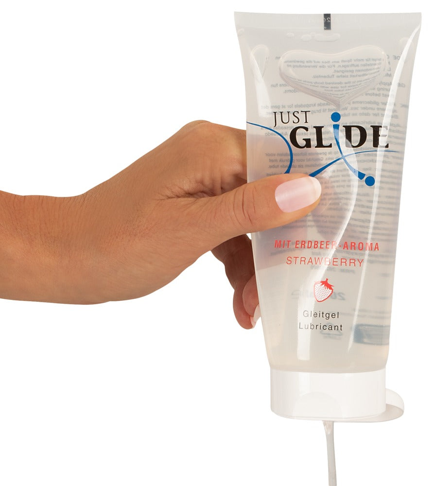 Just Glide Strawberry 200 ml ūdens bāzes lubrikants ar zemeņu garšu