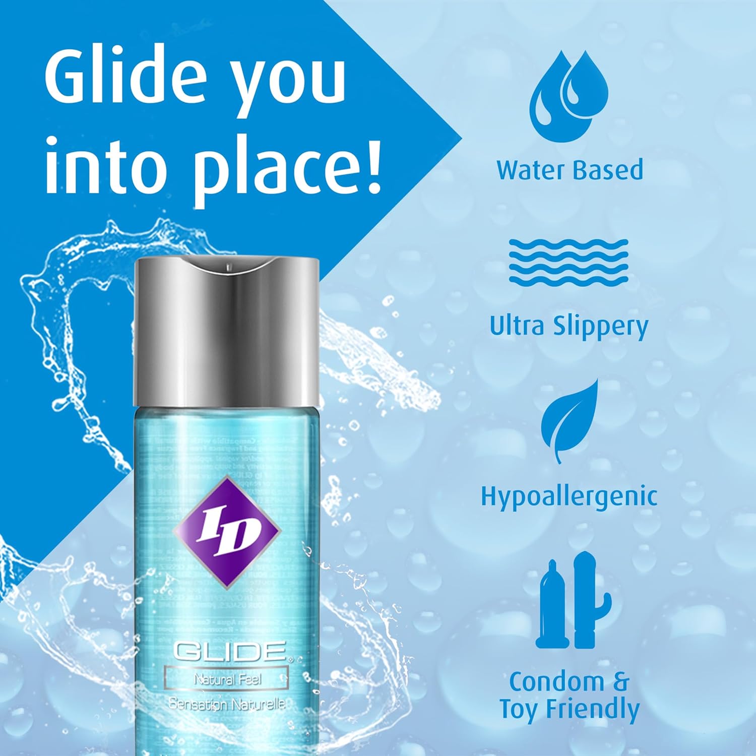 ID Glide Natural Feel – ūdens bāzes lubrikants 65ml