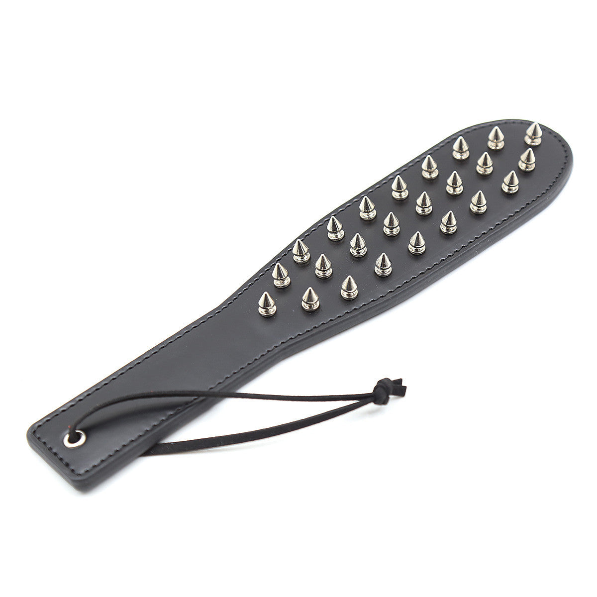 Intrepid Studded Leather BDSM Paddle Display
