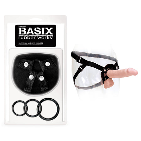 Basix Rubber Works Universal Harness Plus Size Black-0