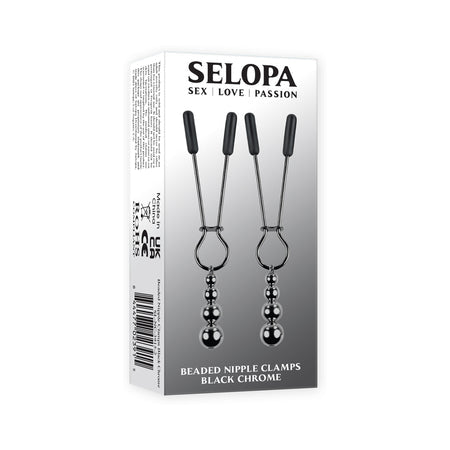 Selopa Beaded Nipple Clamps Stainless Steel Black Chrome-0