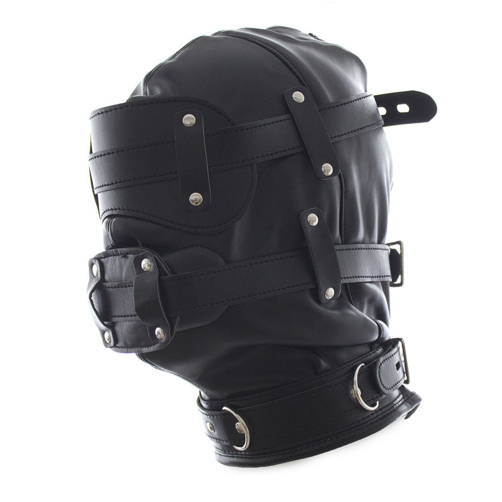 Wholesale BDSM Black Mask with Phallic Gag SIde View