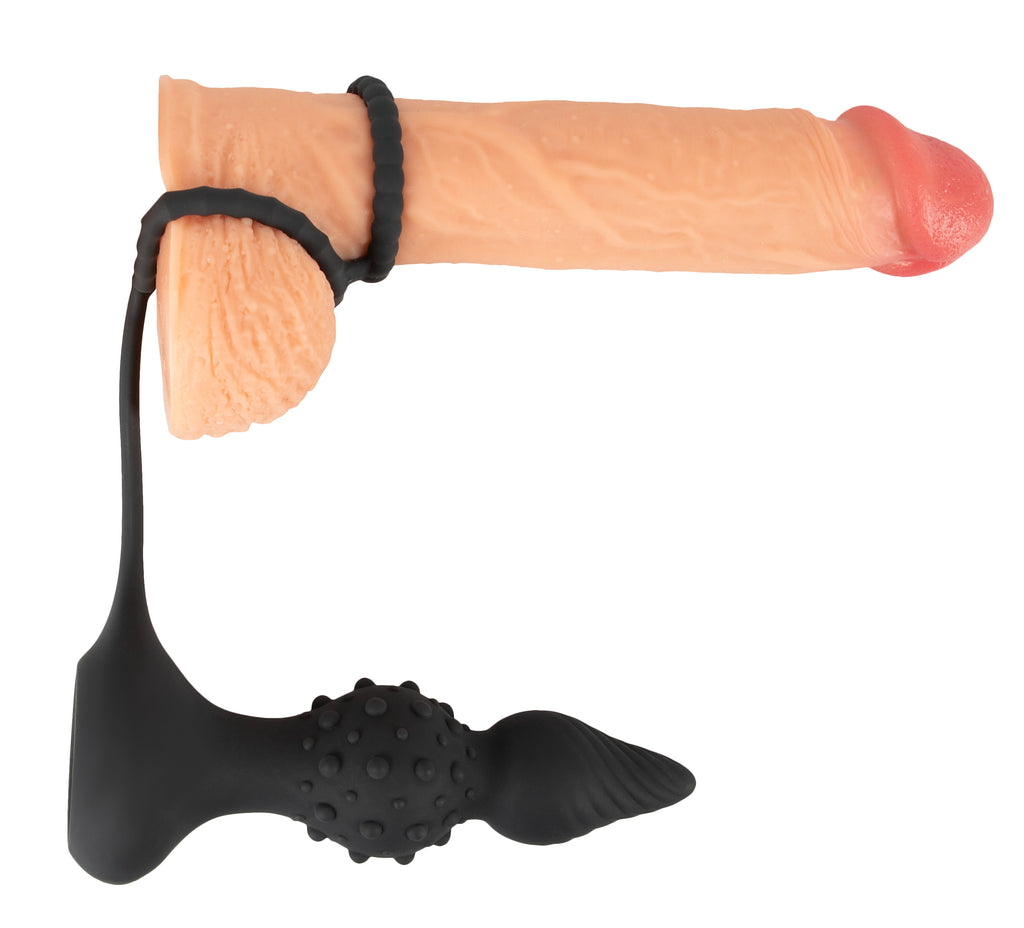 RC Butt Plug ar dzimumlocekļa un sēklinieku gredzeniem