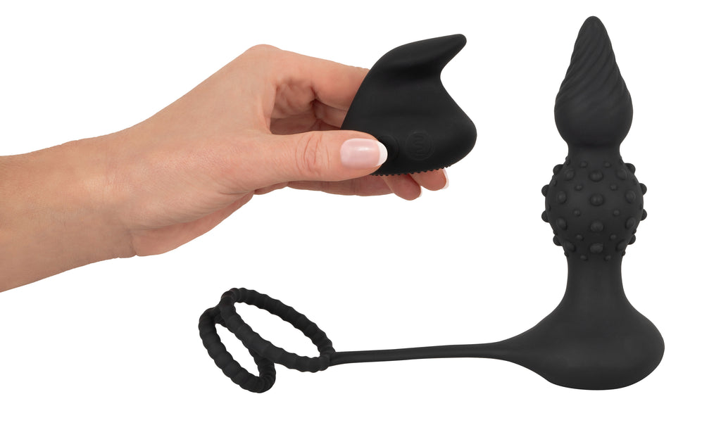 RC Butt Plug ar dzimumlocekļa un sēklinieku gredzeniem