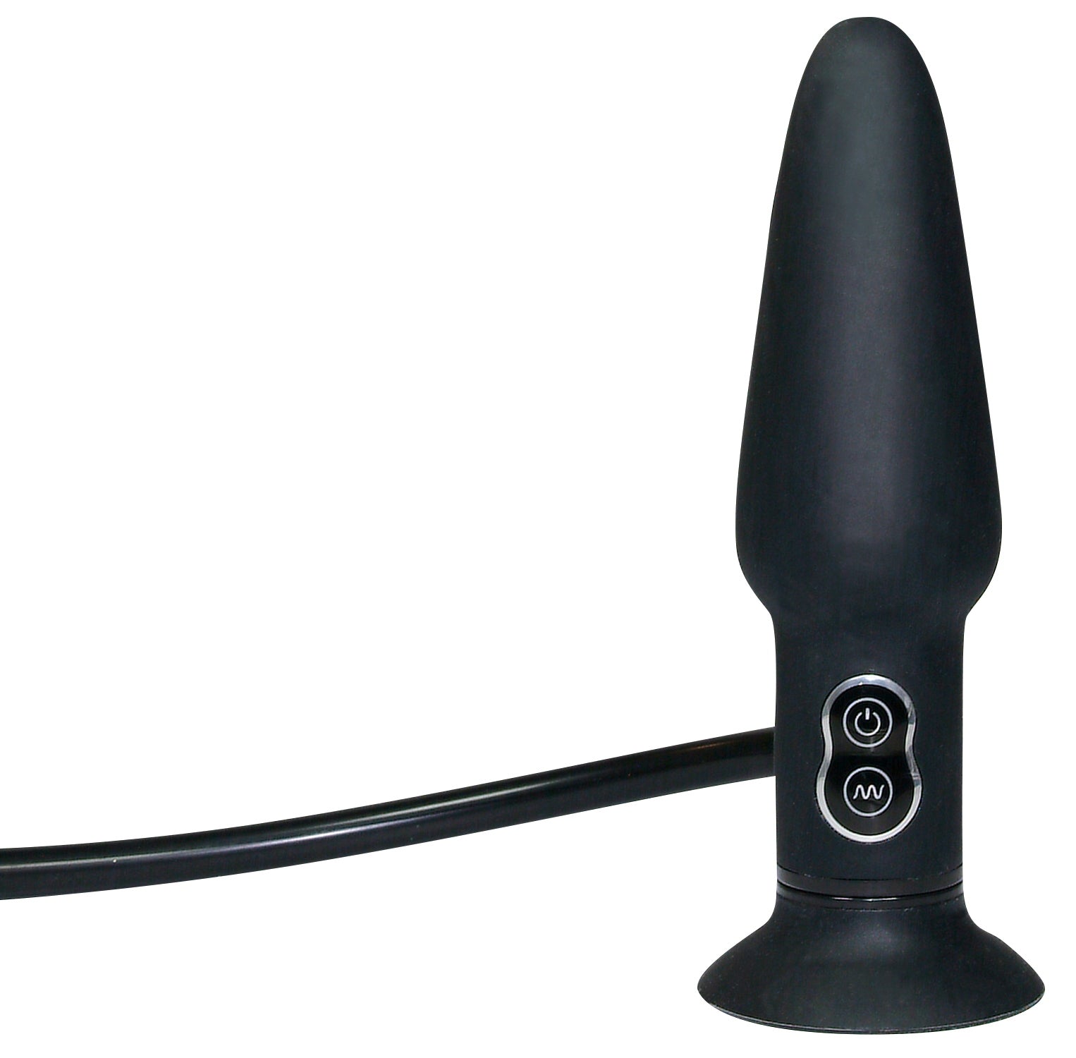 True Black Vibrating Butt Plug