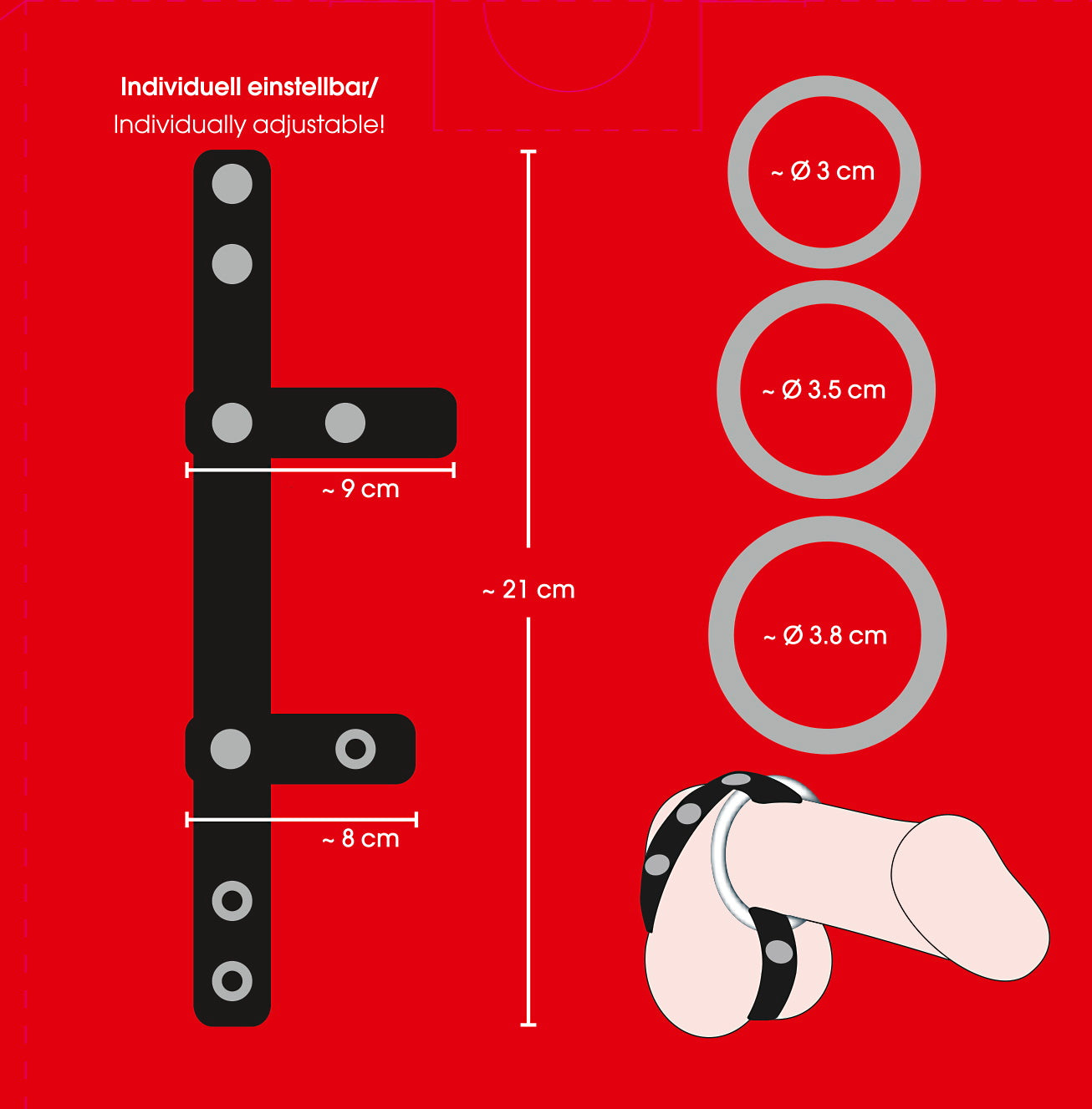 Cock & Ball Strap siksna ar metāla gredzeniem