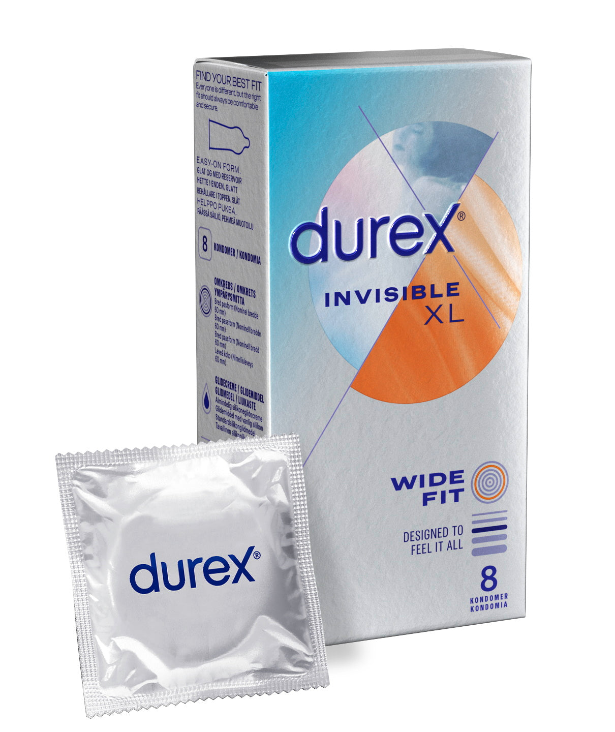 Durex Invisible XXL 8 gab.