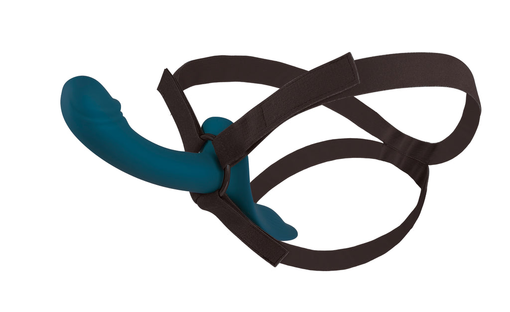 Your Strap-On Blue komplekts ar vibrācijām abiem