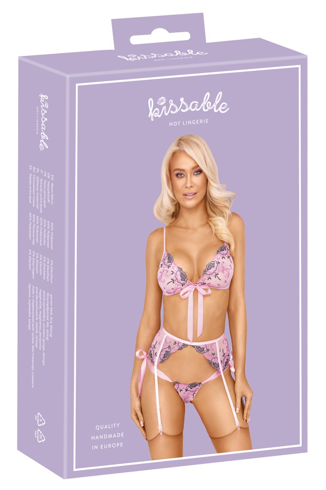 Kissable Floral Set Gaiši rozā L/XL