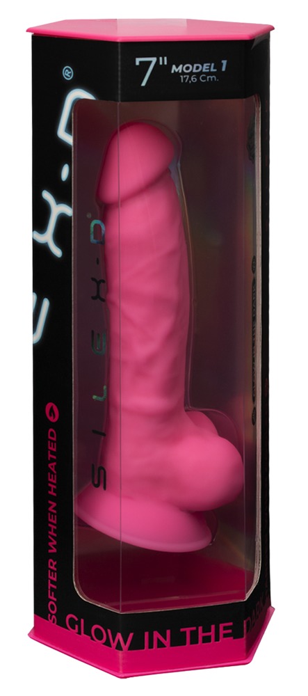 Tumšā spīdošs dildo, 7 collas