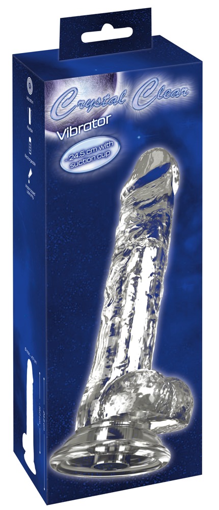 Crystal Clear vibrējošs dildo ar piesūcekni