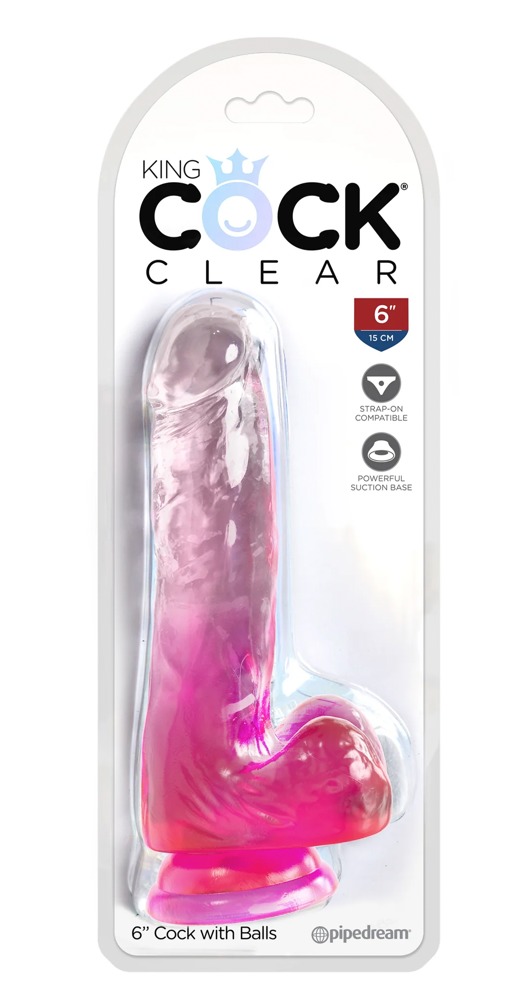 King Cock Caurspīdīgs 15,24 cm Dildo